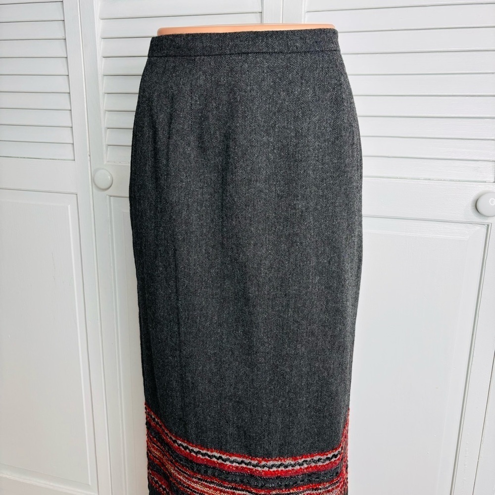 SAG HARBOR Petite Vintage Gray Peruvian Pencil Skirt Size 4P - Picture 2 of 8